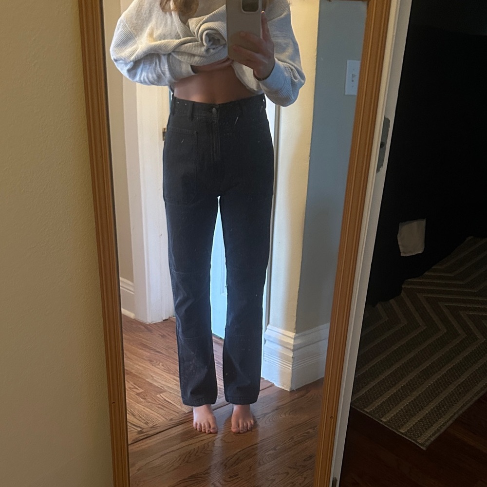 Madewell High-Rise Straight Jeans in Washed Black